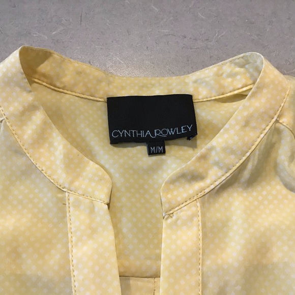 Cynthia Rowley Yellow & White Polka Dot Blouse, M - Picture 10 of 15